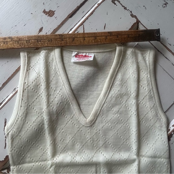 Vtg Miss Scotch English Sweater Vest Knit Retro 50s 60s Secretary Acrylic NOS - Picture 7 of 9